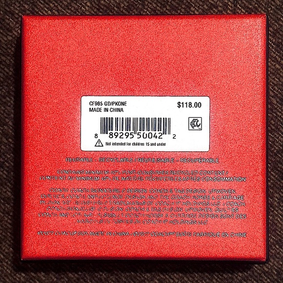 COACH 3 Pairs of Gold Stud Earrings; Lozenge, Signature “C”, and Pave Stone Star - Picture 7 of 8